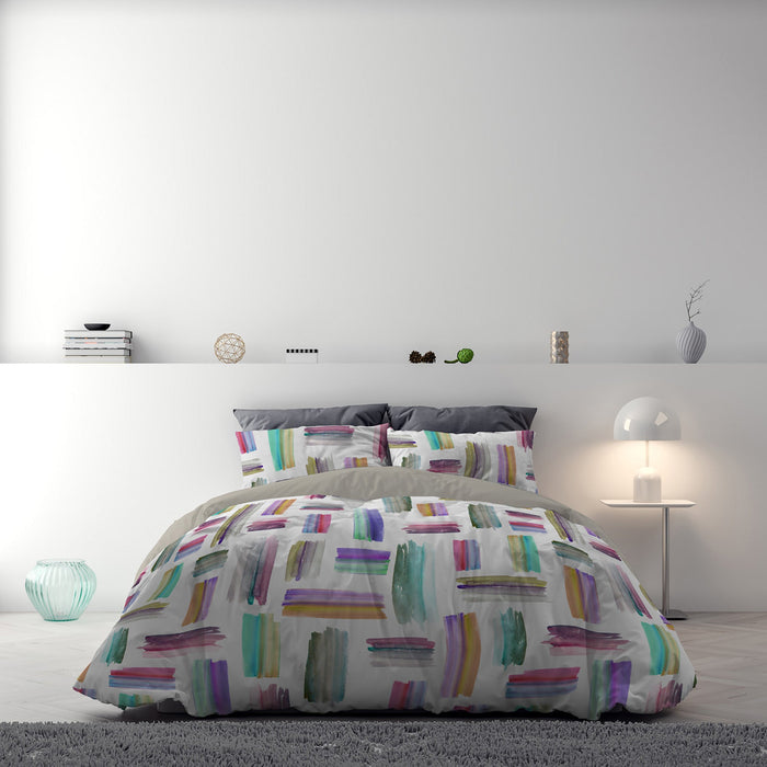 Copripiumino Singolo con Stampa sul Sacco e Federe Doubleface Multicolor