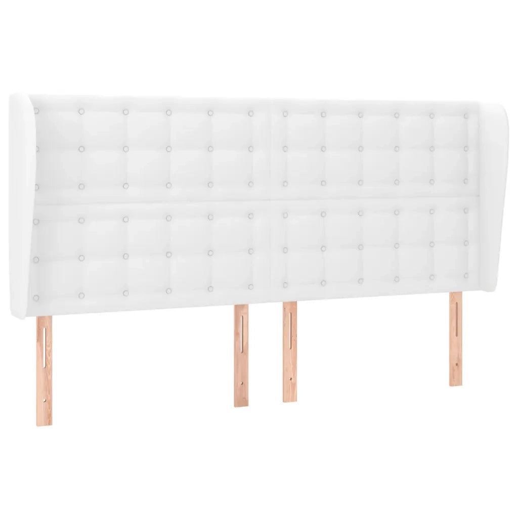 Testiera ad Orecchio-Testata con Orecchie Bianca 183x23x118/128 cm in Similpelle 173230