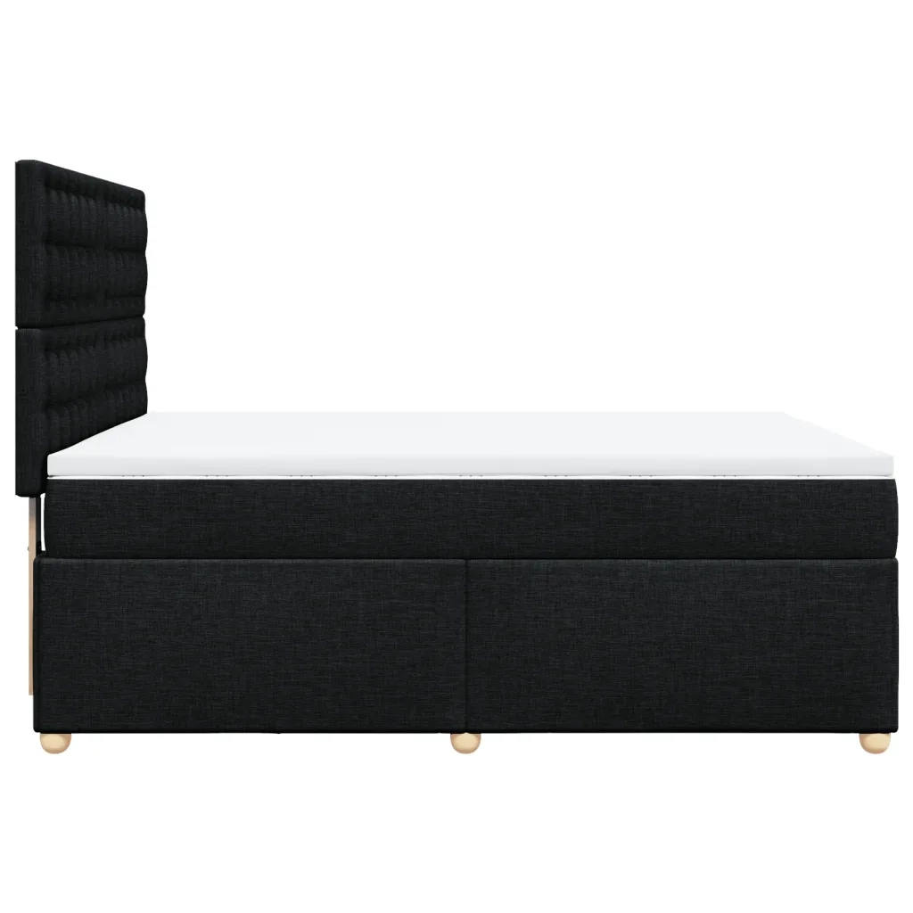 Giroletto a Molle con Materasso Nero 140x190 cm in Tessuto 3293591
