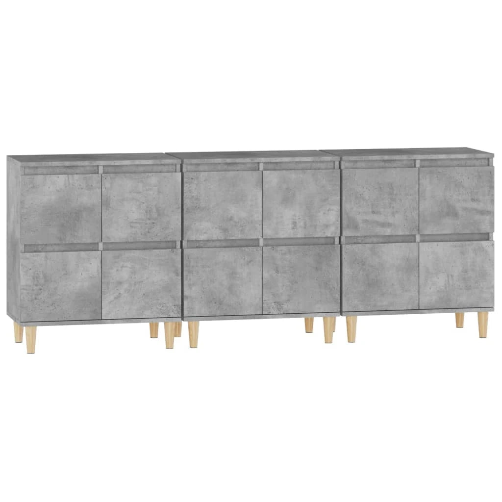 Buffet credenza cassettiera armadio mobile contenitore organizer per cucina soggiorno salotto 3 pezzi 60 x 35 x 70 cm legno ingegnerizzato grigio 02_0037120
