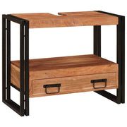 Mobiletto da toeletta moderno con cassetto 71 x 33 x 58 cm pratico ed elegante in ferro marrone 02_0058000