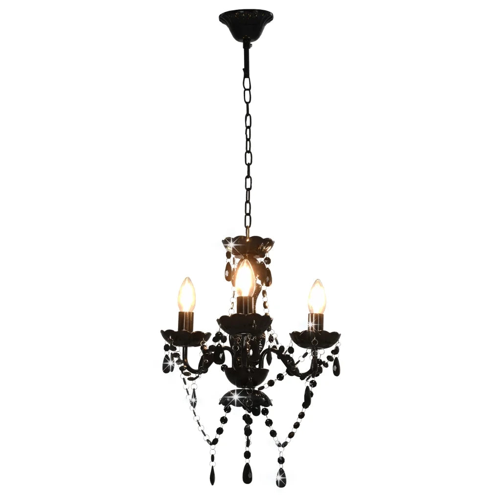 Elegante lampadario rotondo di design 36 x 42 cm fascino raffinato atmosfera accogliente metallo nero 02_0046404