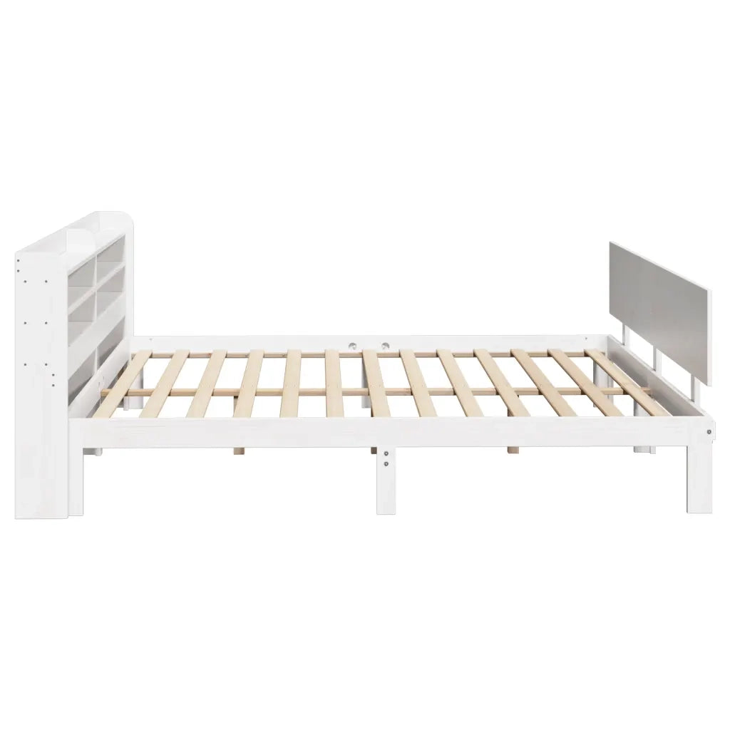 Giroletto con Testiera senza Materasso-Struttura Letto Bianco 180x200 cm 814870