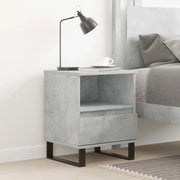 Comodino Grigio Cemento 40x35x50 cm in Legno Multistrato 830644