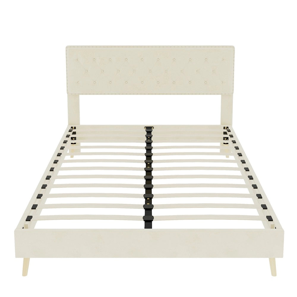 Letto Contenitore Imbottito ¨C MINIMAL ¨C Beige 160x200 con Materasso