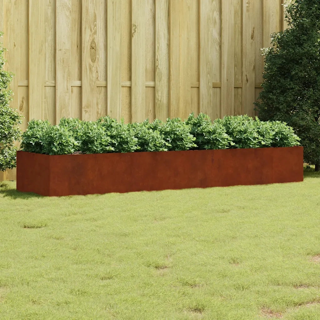 Fioriera Rialzata da Giardino 280x80x40 cm in Acciaio Corten 824534