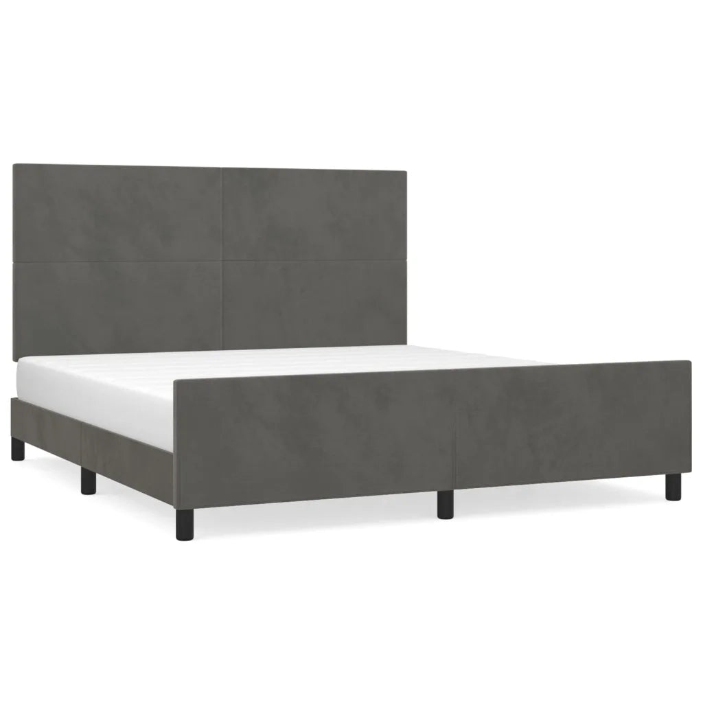 Giroletto senza Materasso Grigio Scuro 160x200 cm Velluto 3125642