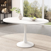 Tavolo da pranzo allungabile ovale 100/140x100 cm, bianco