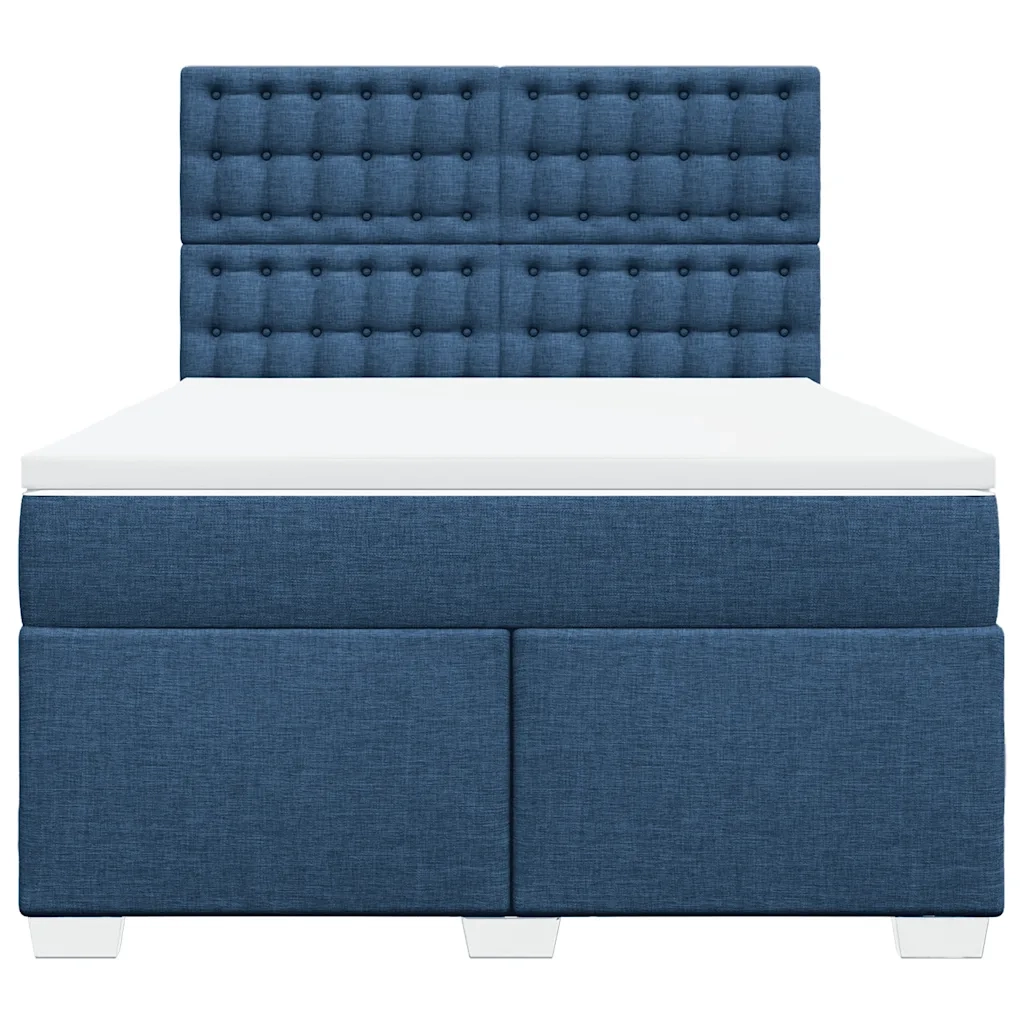 vidaXL Giroletto a Molle con Materasso Blu 140x190 cm in Tessuto