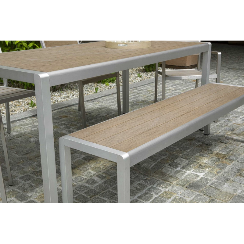 Panchina alluminio polywood seattle marrone cm 165x41h45