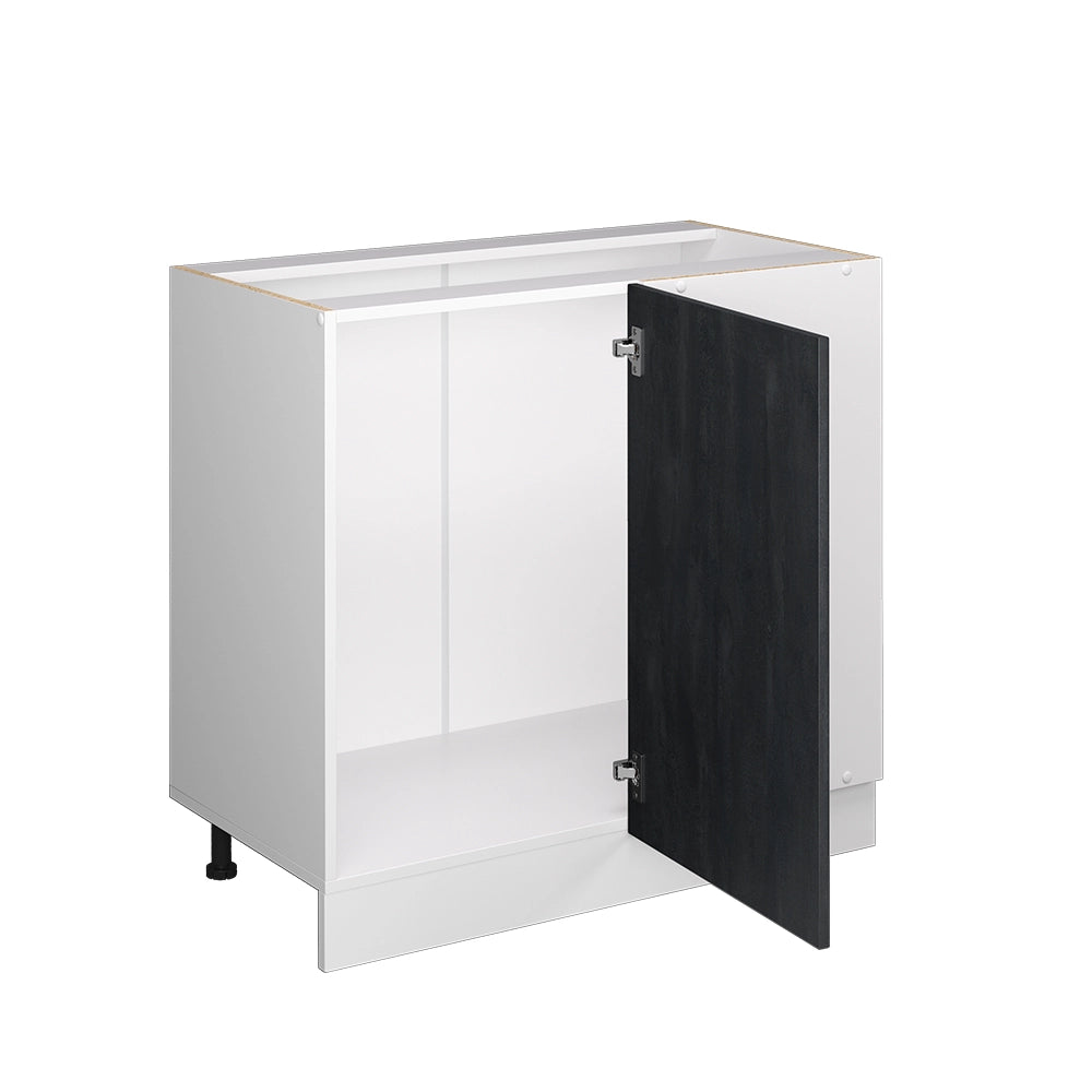 Mobile ad angolo cucina R-Line Calce nera/Bianco 86 cm senza piano di lavoro Vicco