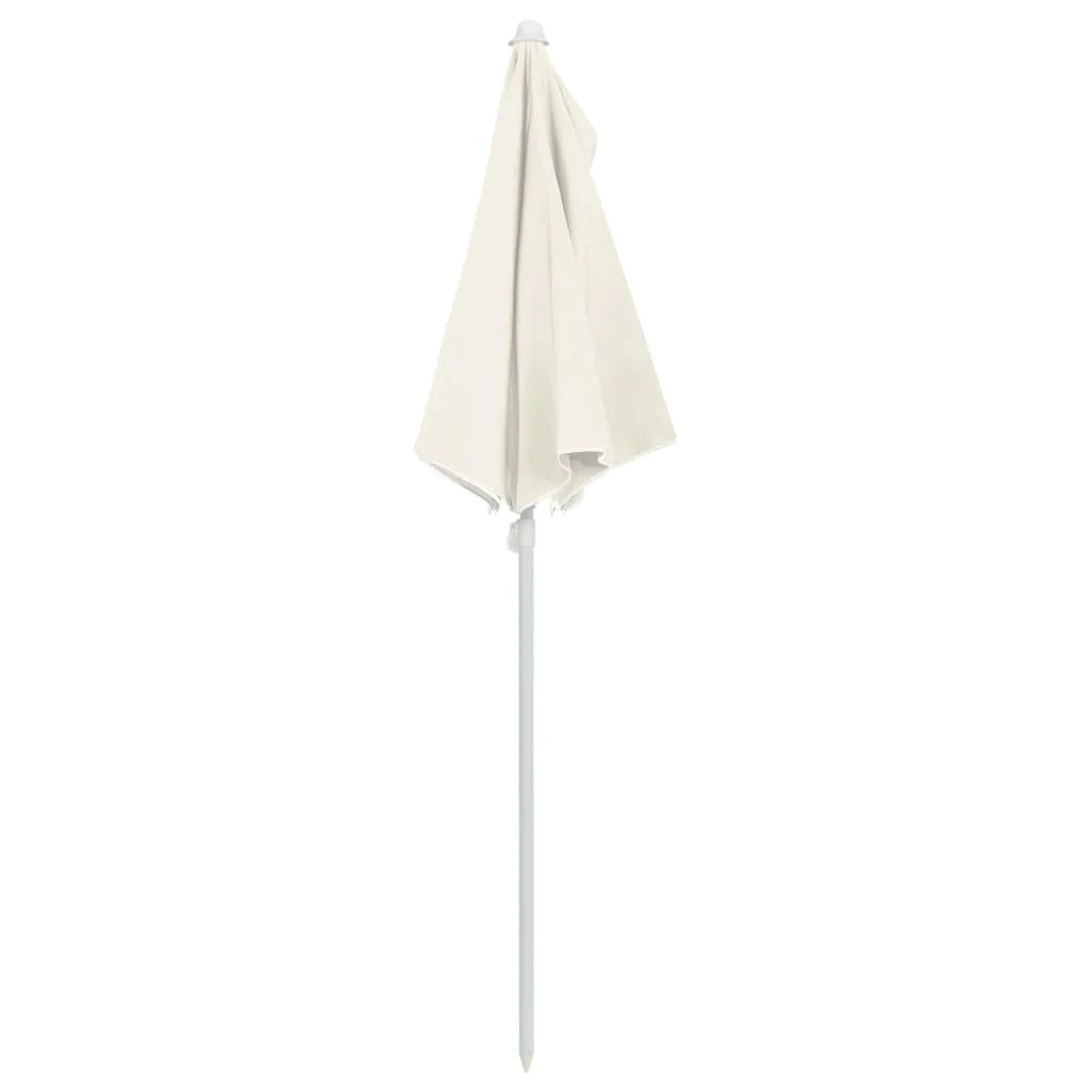 Mezzo ombrellone da giardino con palo 180 x 90 cm color sabbia 02_0007729