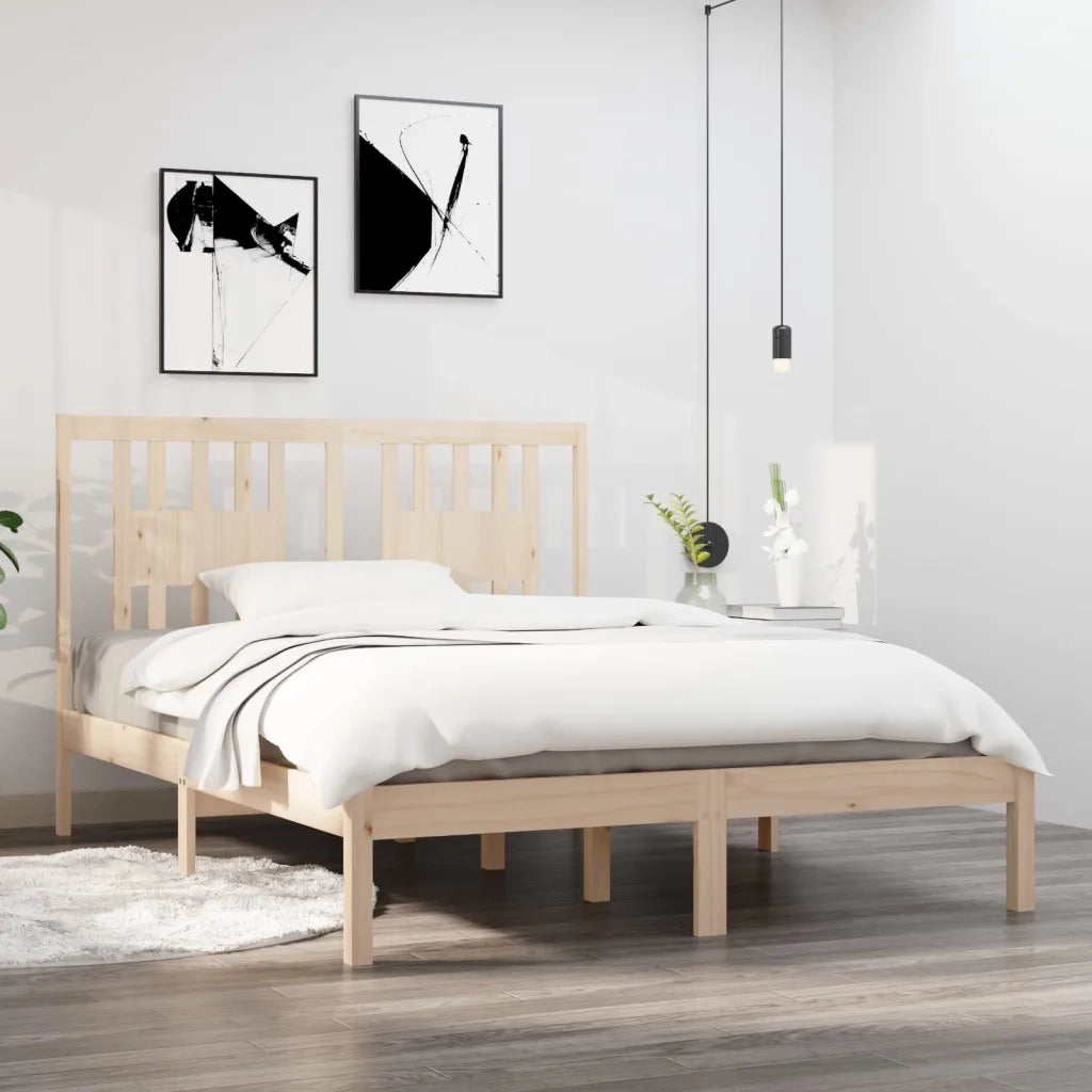 Letto matrimoniale | Letto per adulti | Giroletto in Legno Massello 135x190 cm Double