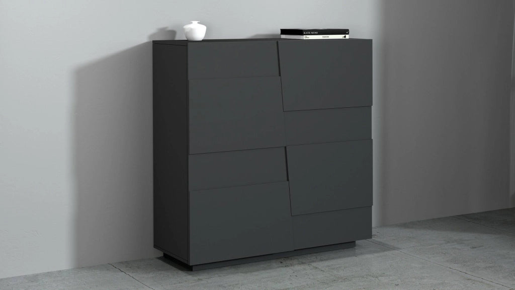Armadio multiuso 2 ante Aulla, Mobile multifunzione, Armadietto a 2 ante, 120x44h126 cm, Antracite