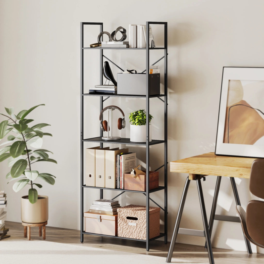 Libreria Industriale con 5 Ripiani ¨C zephmum ¨C Nero 60x30x170.5 cm