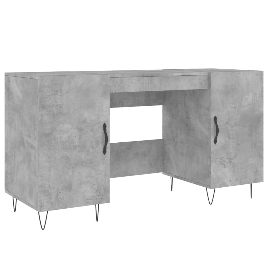 Scrivania tavolo postazione di lavoro mobile per computer studio 140 x 50 x 75 cm legno ingegnerizzato grigio 02_0023835