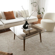 Mezzagno, Tavolino da Salotto Effetto Fume, 80x80x40h cm Marrone Bronzo