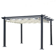 GAZEBO PERGOLA ZENONE 3X4M GRIGIO CON TELO BIANCO