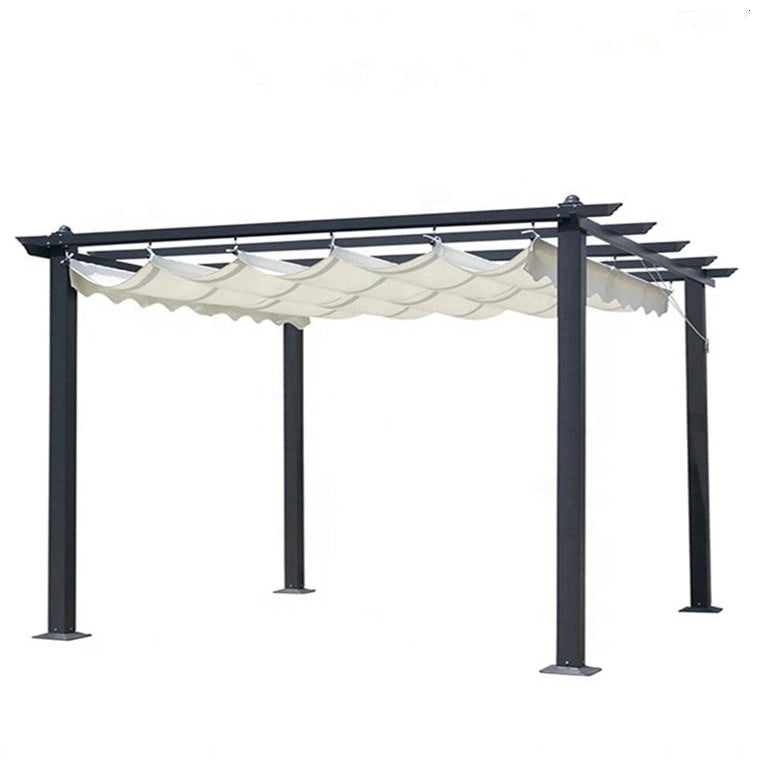 GAZEBO PERGOLA ZENONE 3X4M GRIGIO CON TELO BIANCO