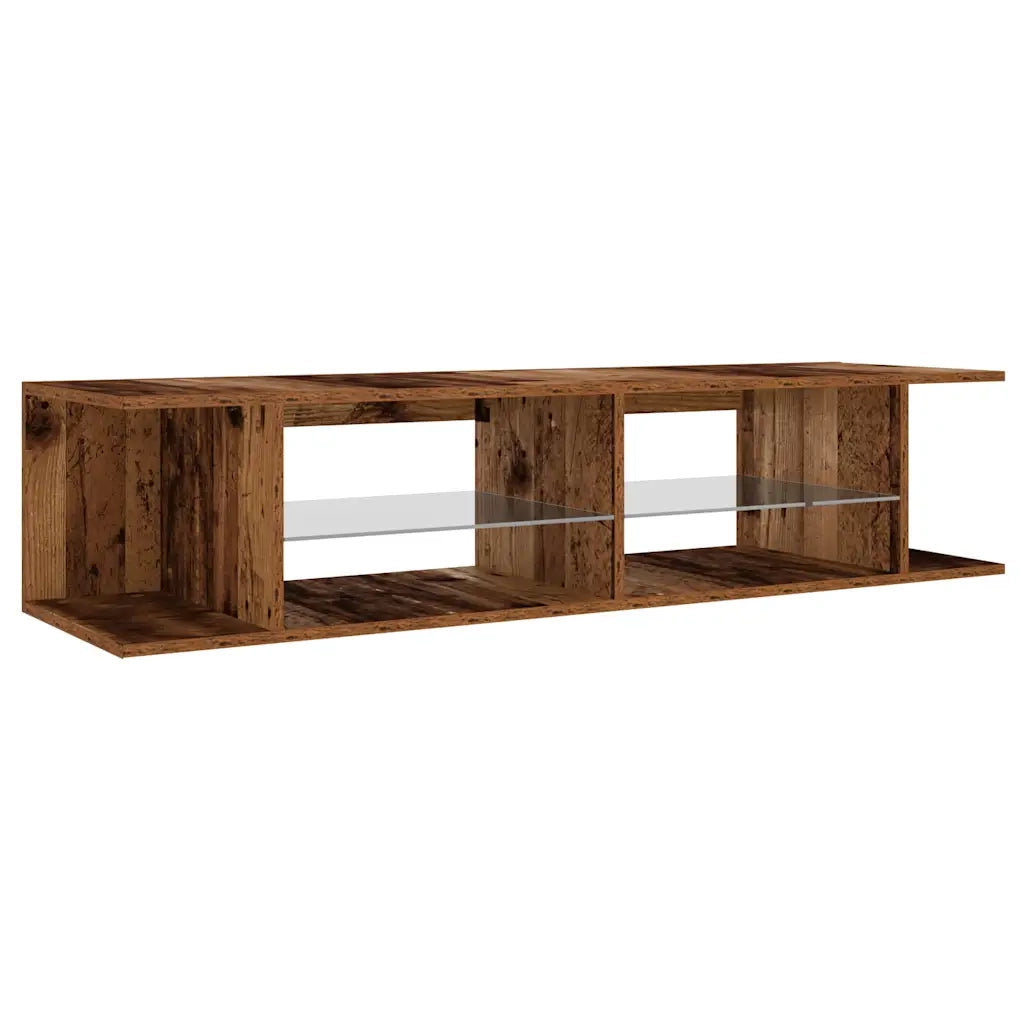 Mobile Porta TV con LED Legno Antico 135x39x30 cm Truciolato