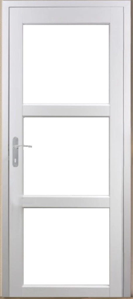 Blocco Porta Kenya Vetri Bianchi Trasparenti H204 x L73 Tavolino Spinta Destro