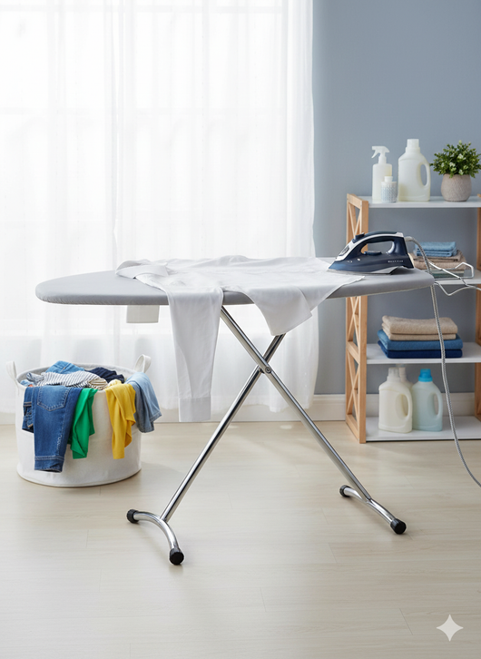 Asse da Stiro Rugby 125x46 cm Salvaspazio Ampia Area Gambe Doppie in Acciaio