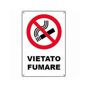 Trade Shop - Cartello Vietato Fumare Segnaletica Direzionale Sicurezza Avvertimento Plastificato -