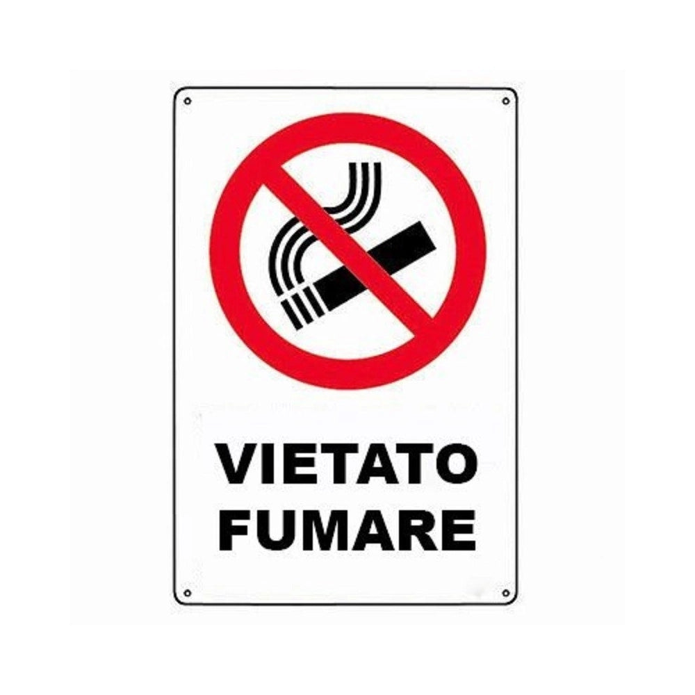 Trade Shop - Cartello Vietato Fumare Segnaletica Direzionale Sicurezza Avvertimento Plastificato -