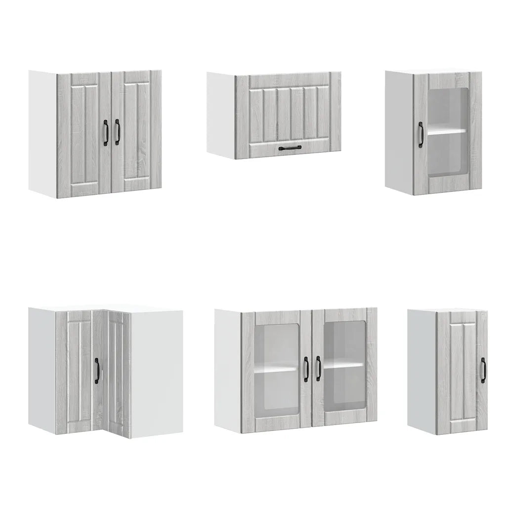 vidaXL Set Mobili da Cucina 11 pz Lucca Grigio Sonoma in Truciolato