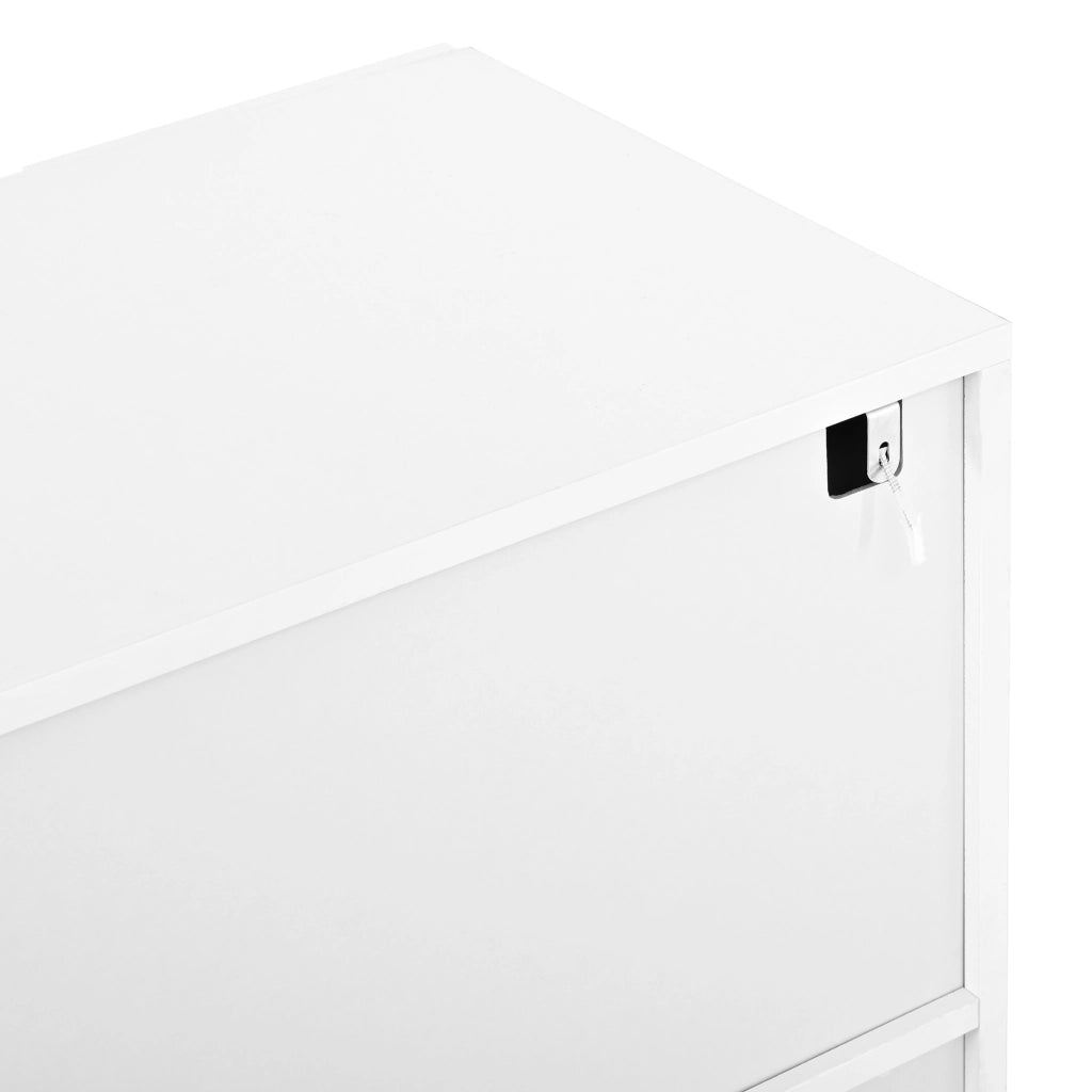 MADIA 140x40x77,5 cm con 4 ante curve 3D Push-to-Open bianca