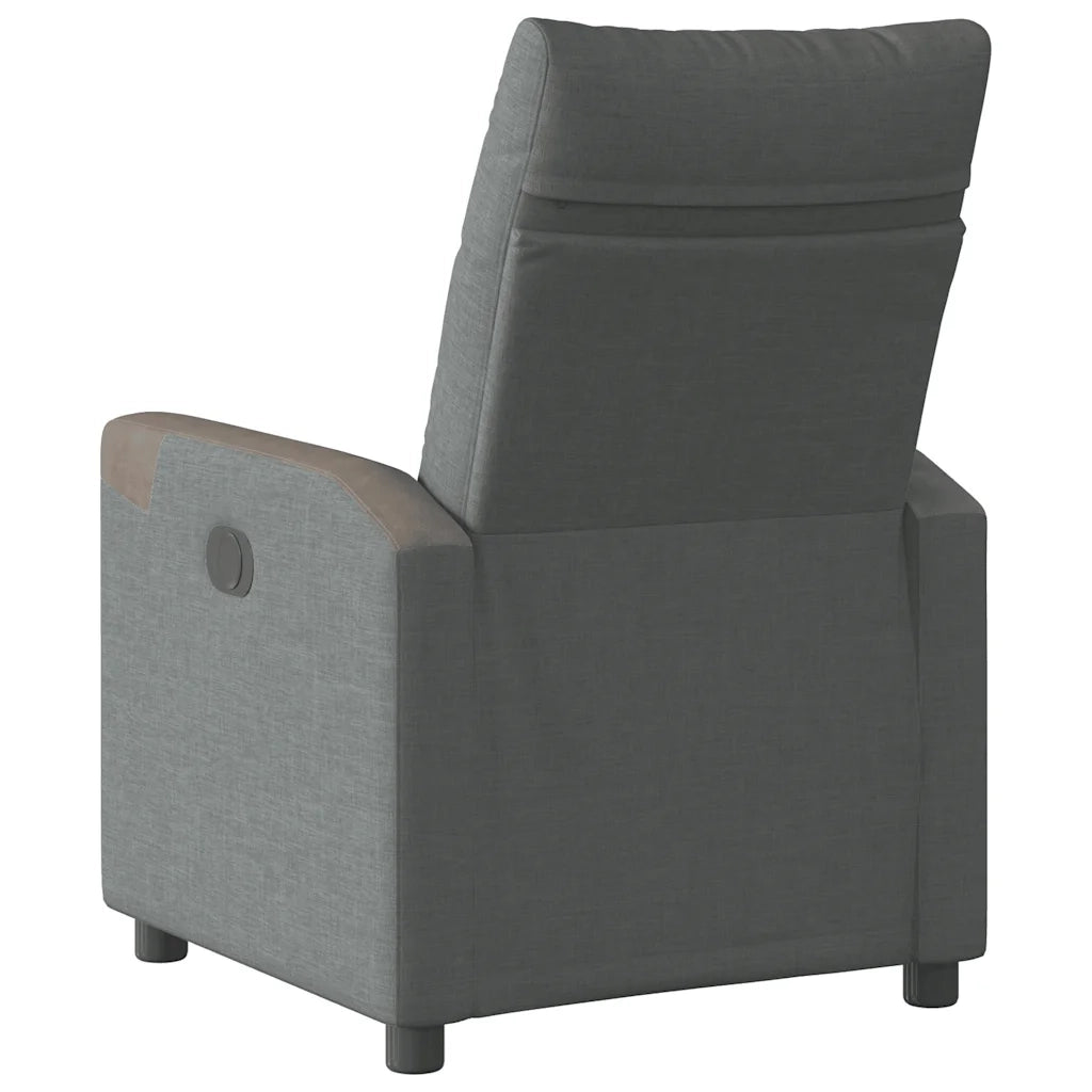 Poltrona | Sedia Relax Reclinabile in Tessuto Grigio Scuro