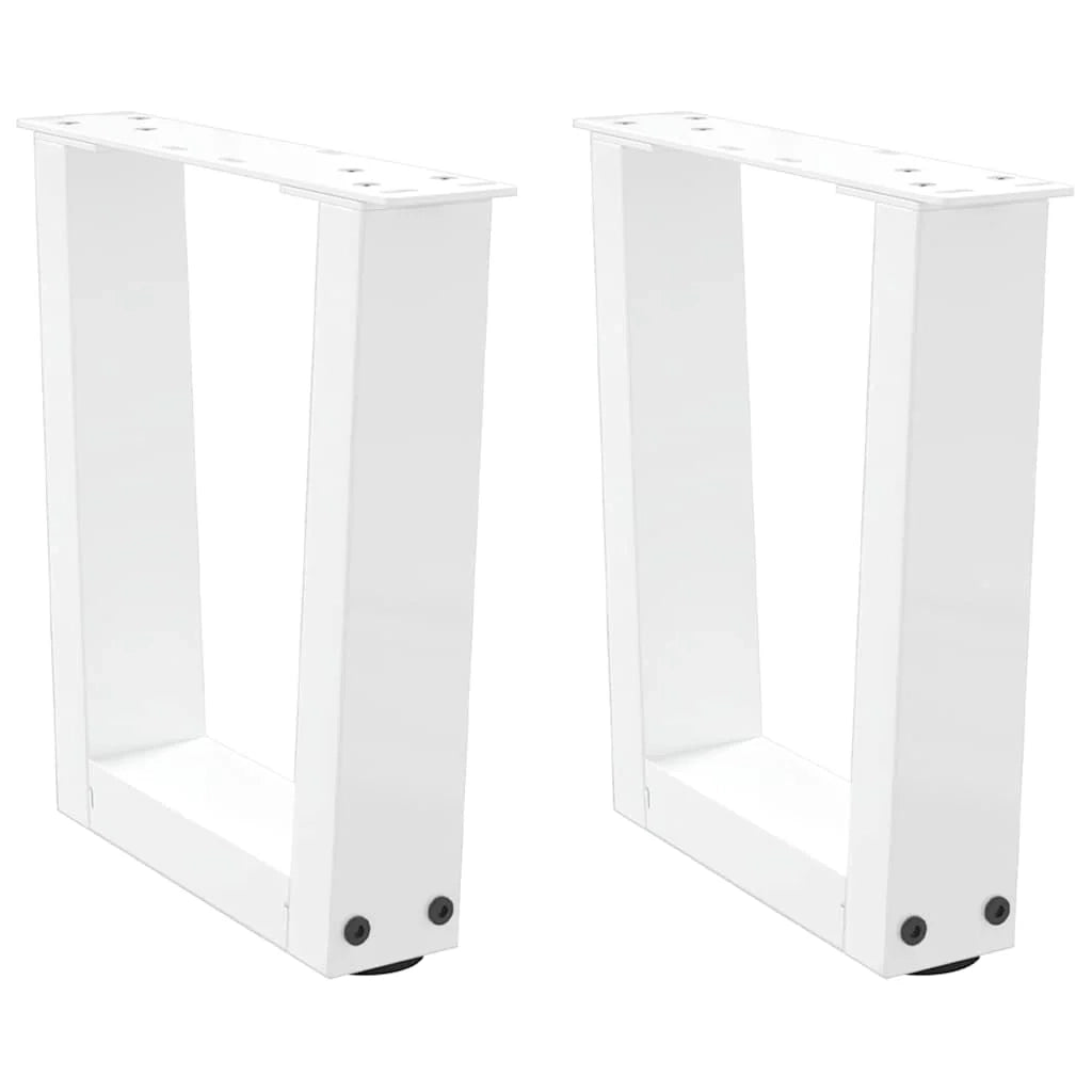 Set di 2 gambe per tavolino da caffè a V con piedini regolabili 40 x 30-31 cm acciaio bianco 02_0056893