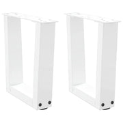 Set di 2 gambe per tavolino da caffè a V con piedini regolabili 40 x 30-31 cm acciaio bianco 02_0056893