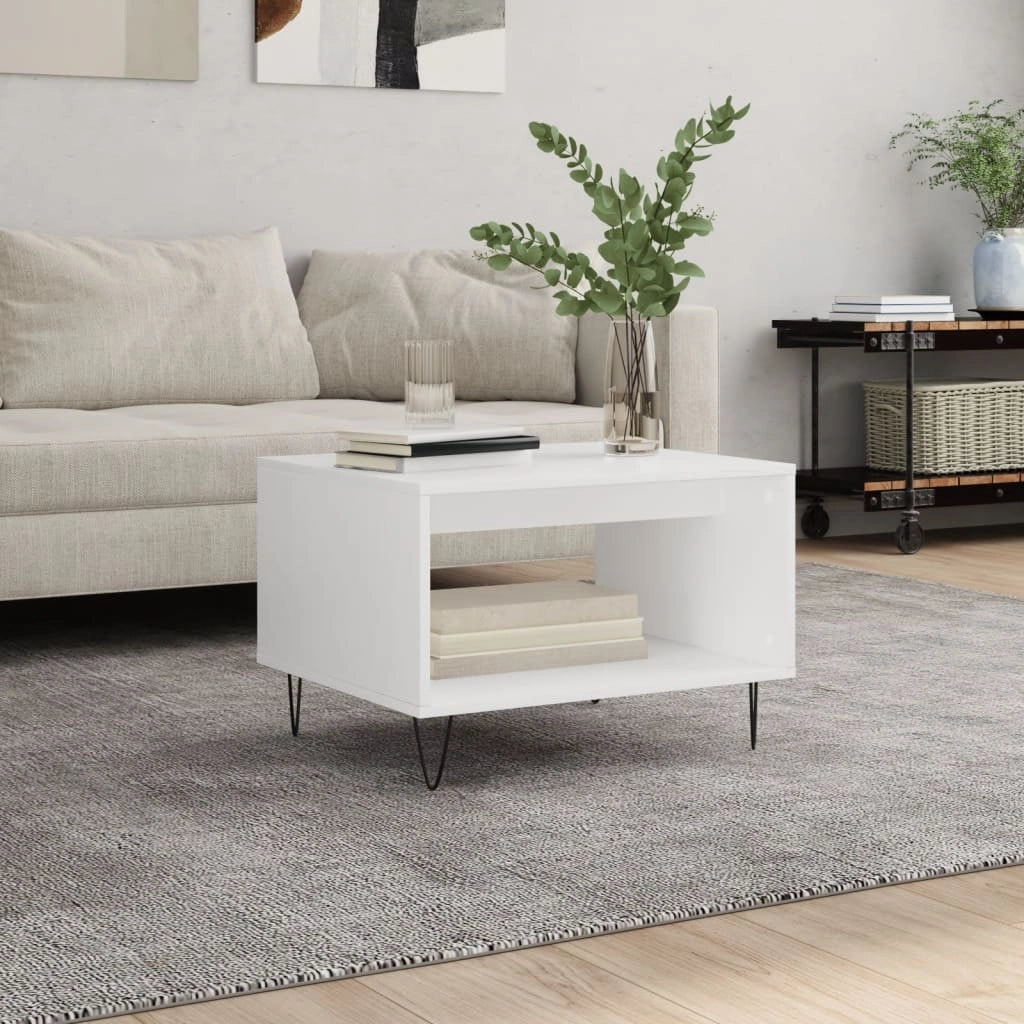 Tavolino da Salotto Bianco 60x50x40 cm in Legno Multistratocod mxl 111830