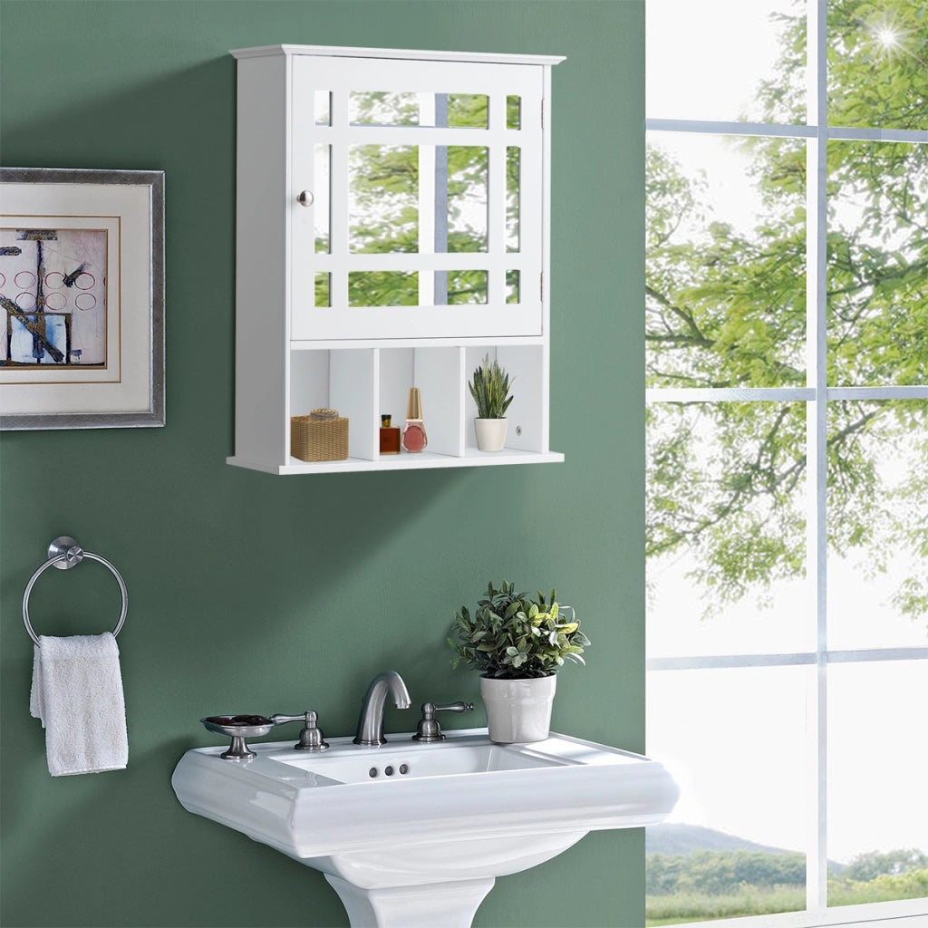 Armadio di stoccaggio a parete per bagno, Organizzatore per armadio a specchio
