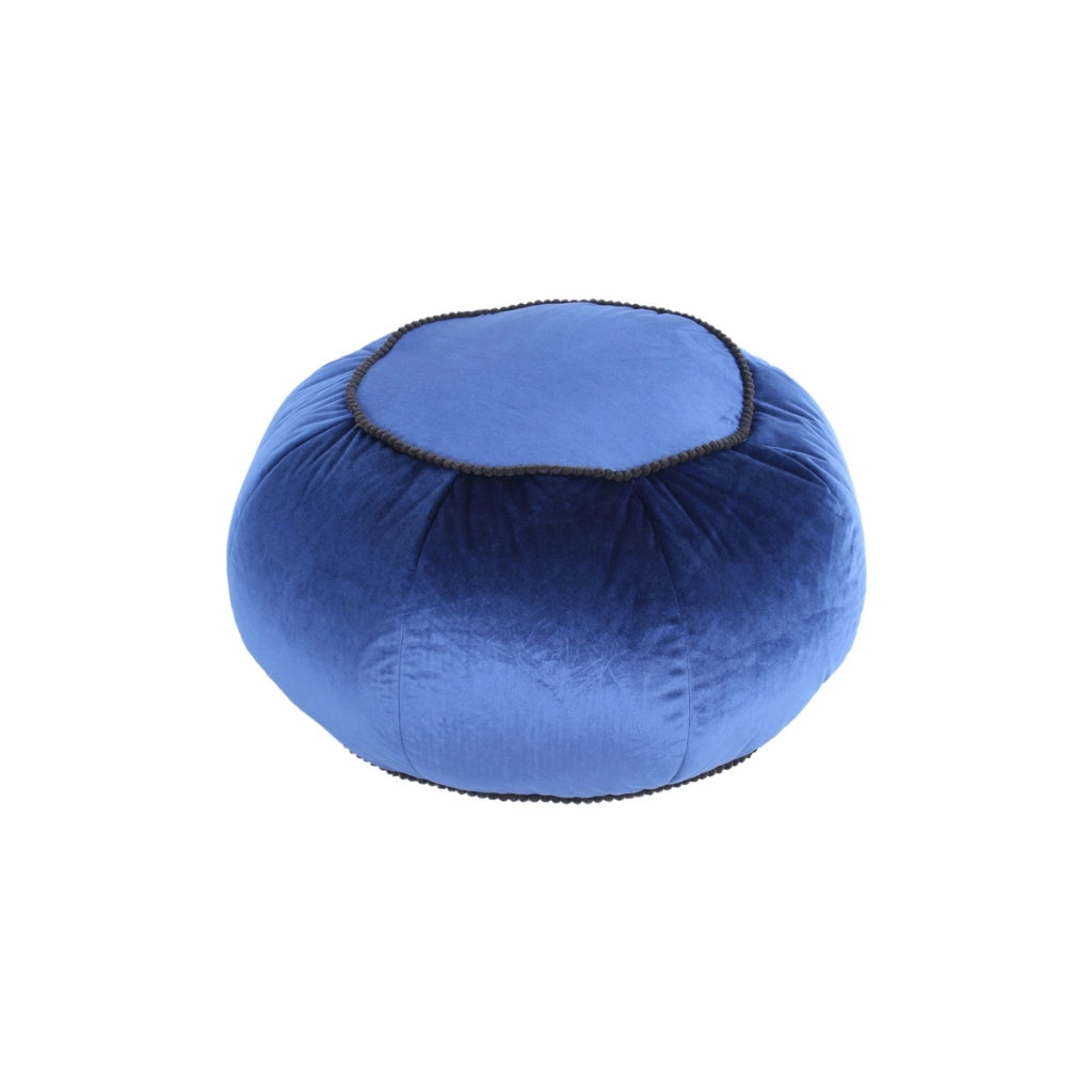 Pouf Taj Mahal in velluto blu