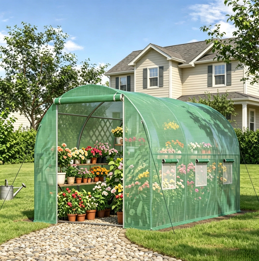 Serra da giardino tunnel verde 2,98 x 1,96 x 1,98 m