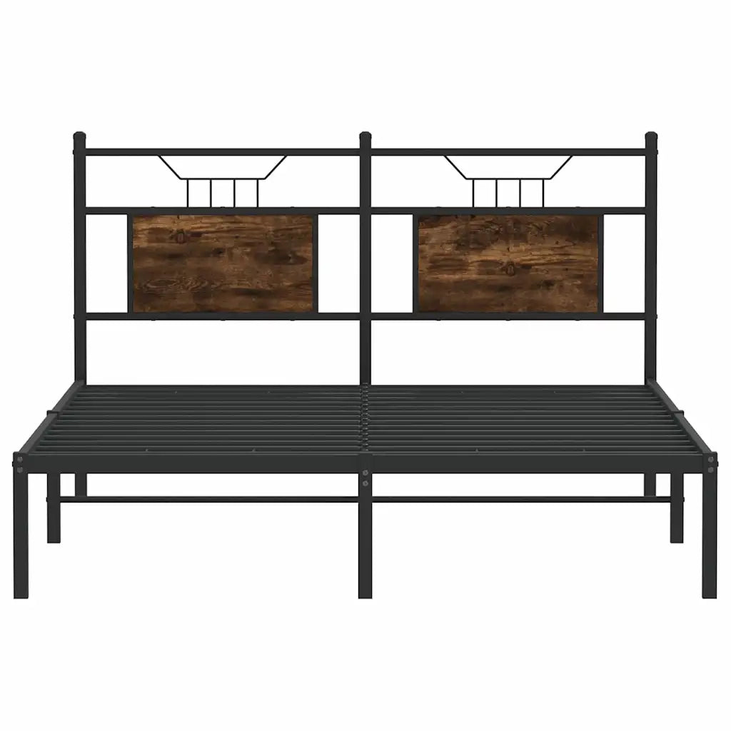 vidaXL Giroletto senza Materasso Rovere Fumo 150x200 cm in Truciolato