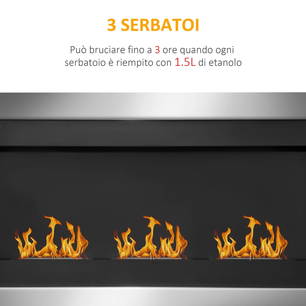 Camino a Bioetanolo da Parete ¨C zephmum ¨C Acciaio Inox 110x63x16cm