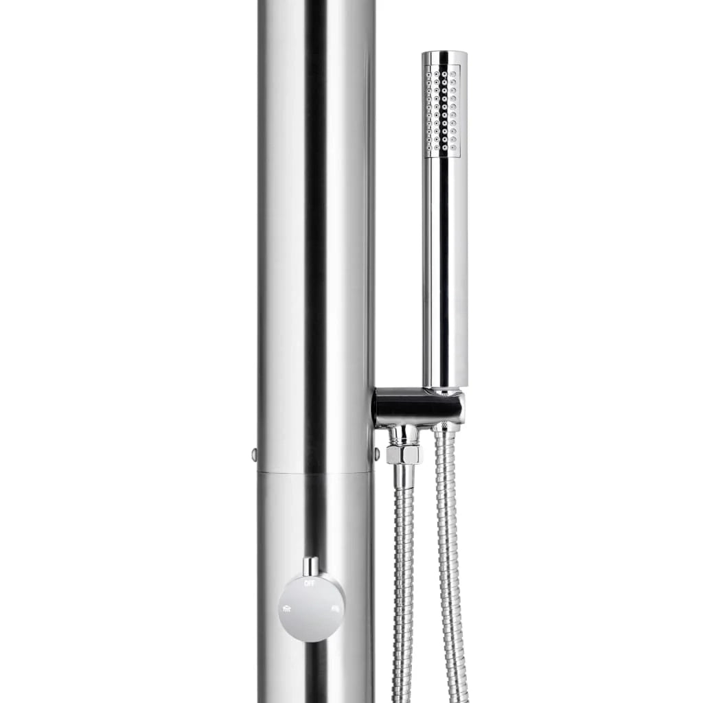 Doccia da giardino con base 230 cm acciaio inox marrone 02_0042057