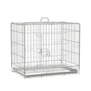 Gabbia per cani pieghevole in metallo con vassoio ¨C zephmum ¨C 61x43x50 cm bianco