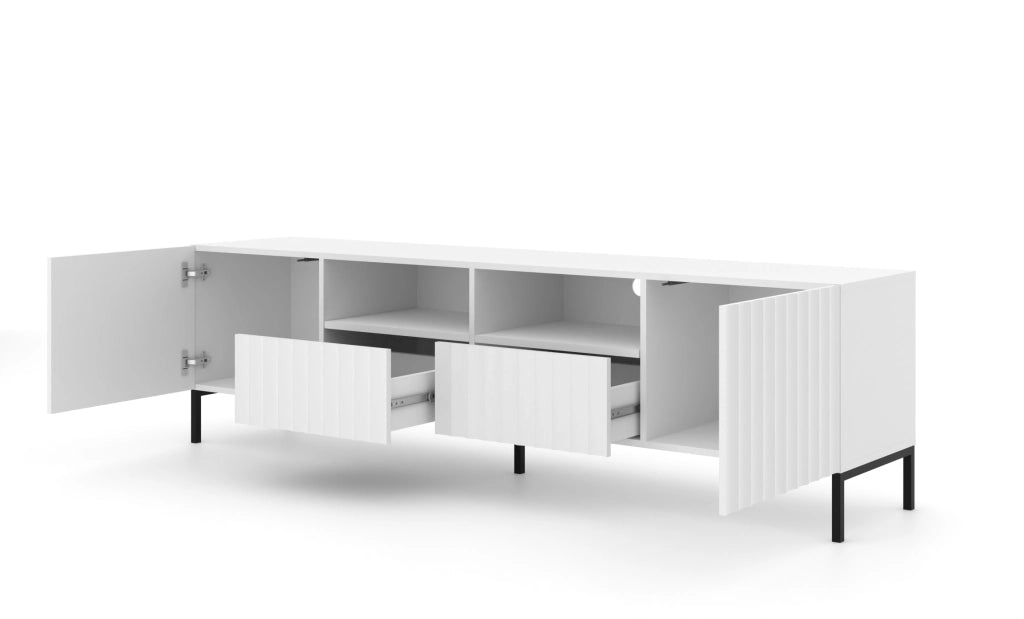MOBILE WAVE PORTA TV 200 2D2S BIANCO OPACO GAMBE NERE