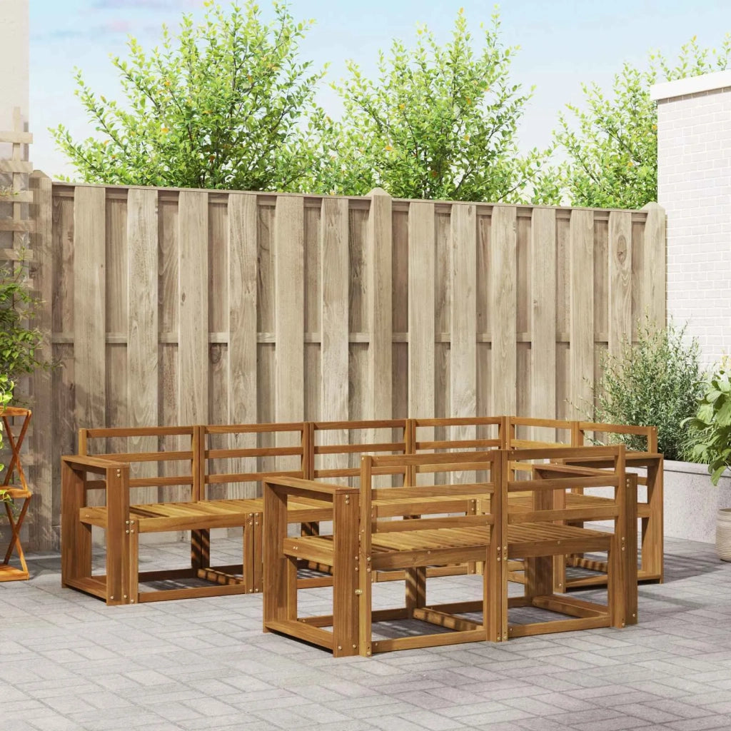 Set di divani da esterno 7 pcs Naturale