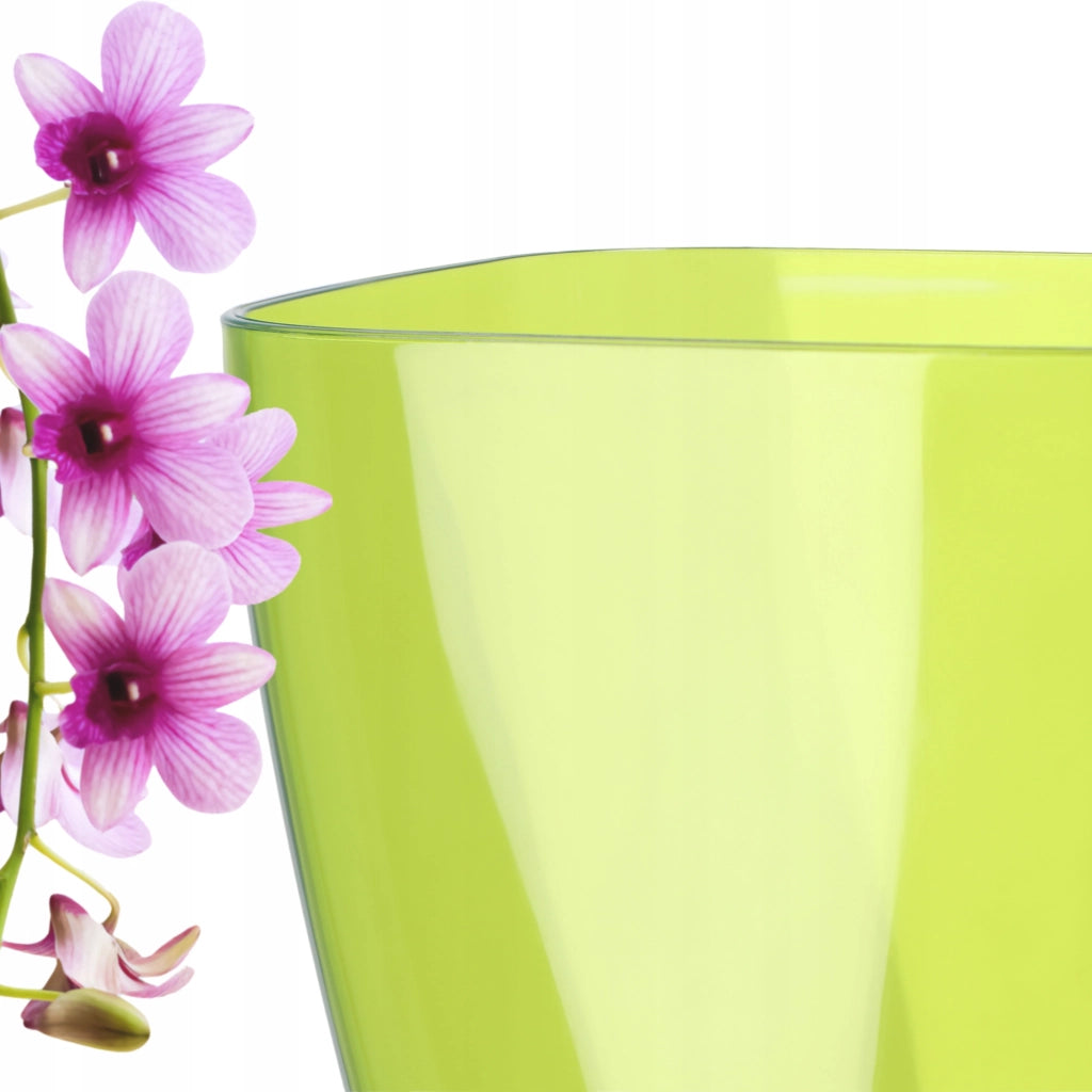 Vaso per orchidee KADAX in plastica, verde, resistente, 9 cm