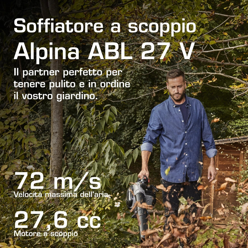 Soffiatore Aspiratore Trituratore a Scoppio kw 0,8 Alpina Abl 27V
