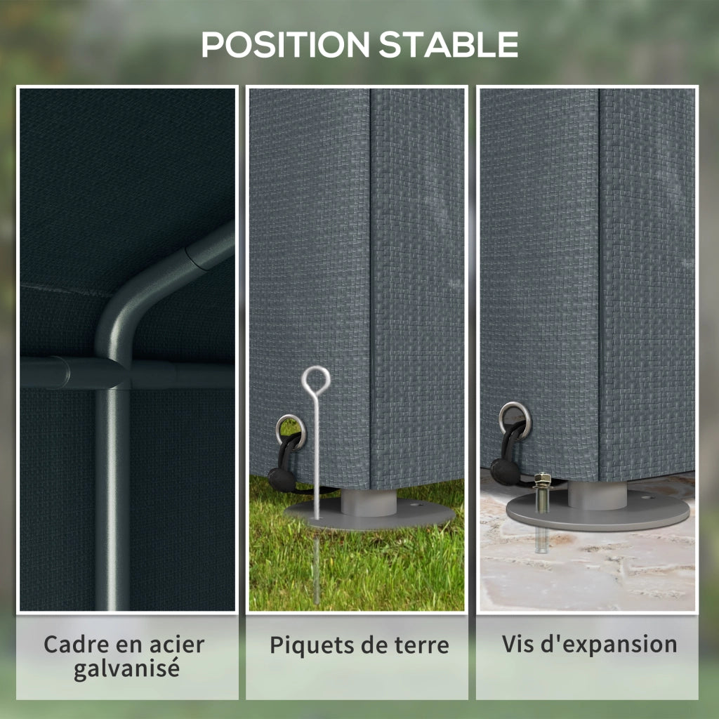 Tenda da giardino garage per bici ¨C zephmum ¨C grigio acciaio galvanizzato