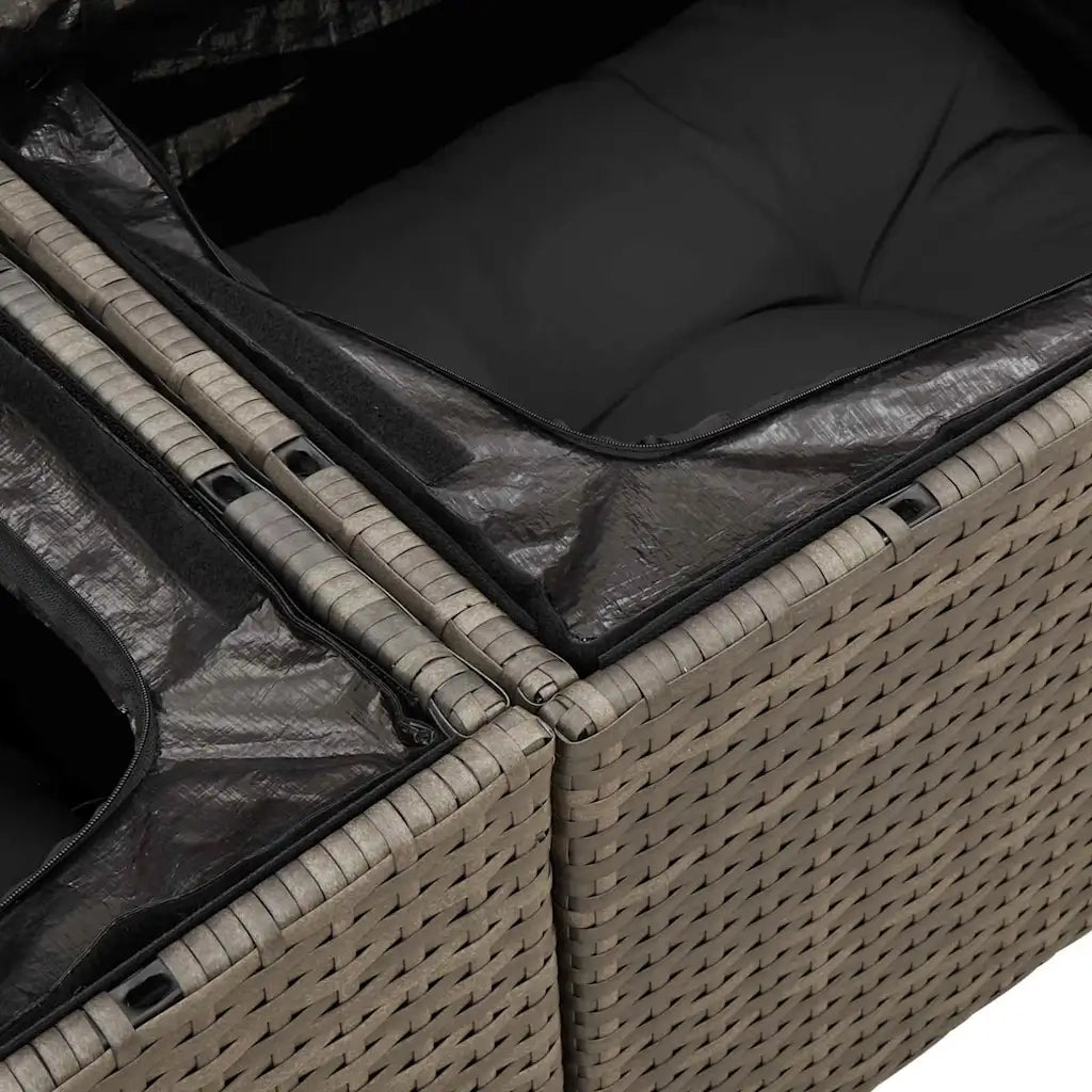 Set Divano da Giardino 6 pcs Grigio Poly Rattan 3358008