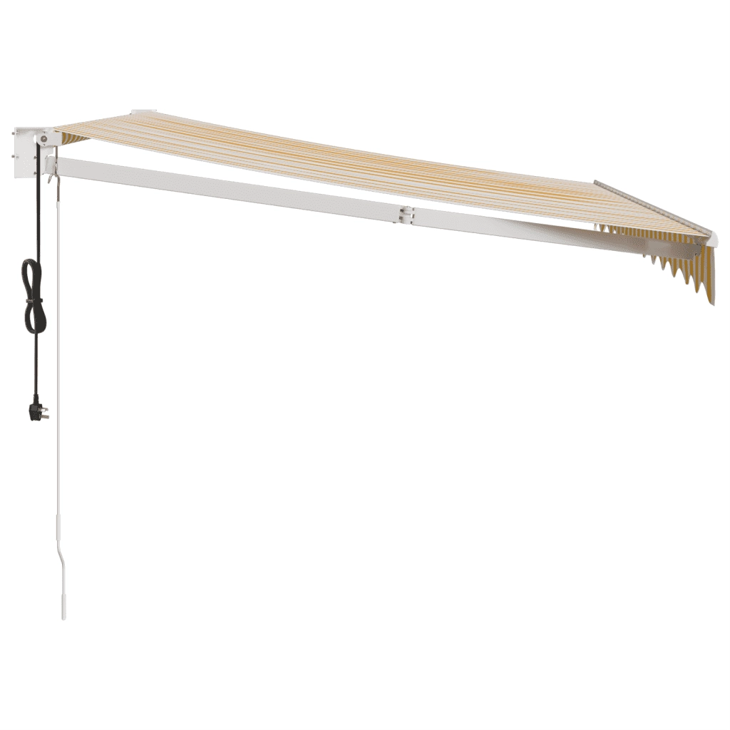 Tenda Sole Automatica Retrattile Gialla e Bianca 3,5x2,5 m 3154482