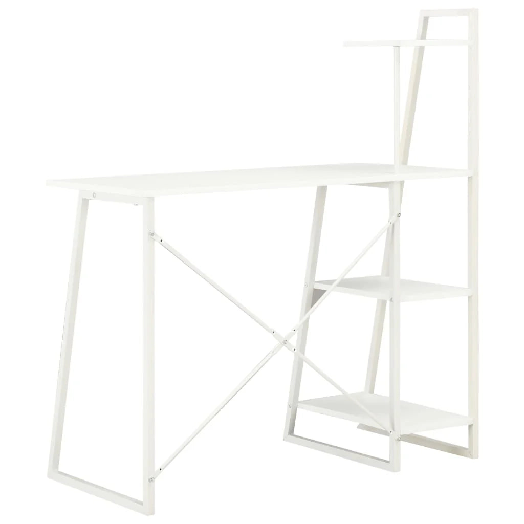 Scrivania da ufficio postazione di lavoro scrivania per computer mobile da studio con ripiano 102 x 50 x 117 cm bianco 02_0023475