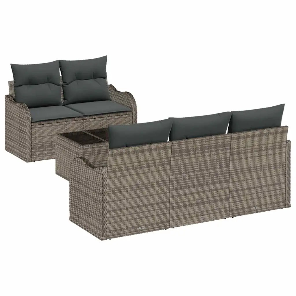 Set Divano da Giardino Grigio polyrattan 3345579